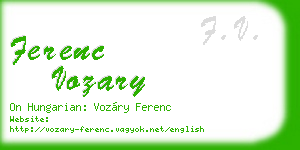 ferenc vozary business card