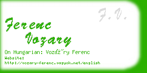 ferenc vozary business card